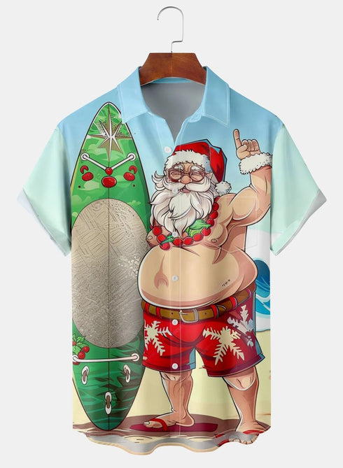 Men's Christmas Funny Graphic Short Sleeve Hawaiian Shirt